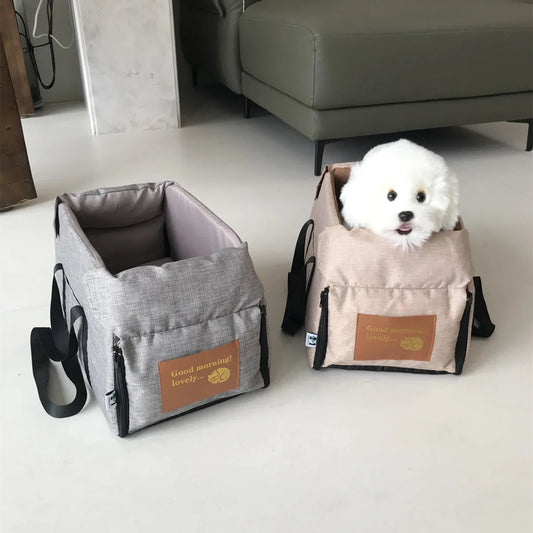Assento Elevado para Cães e Gatos de Pequeno Porte – Bolsa de Transporte para Veículo