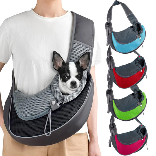 Bolsa Transversal de Transporte para Cães e Gatos – Modelo Sling com Malha Respirável