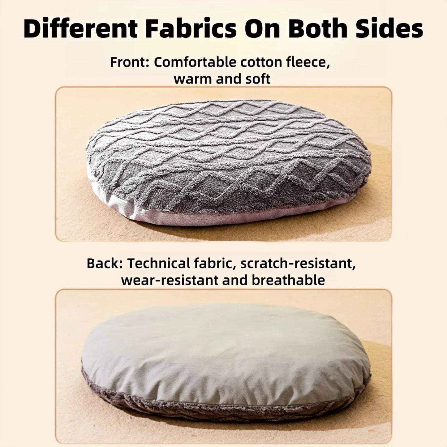 Cama Pet para Cães e Gatos – Macia, Respirável, Antiderrapante, Todos os Portes