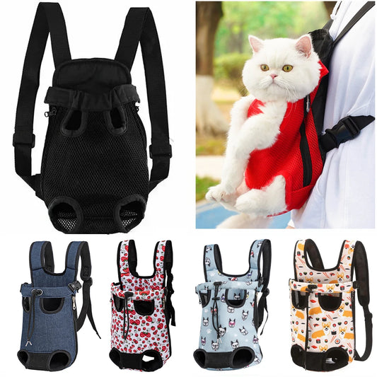 Mochila Ajustável de Transporte para Cães e Gatos – Bolsa com Alças Duplas