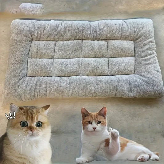 Cama Pet Retangular Extra Grande em Pelúcia – Colchonete Macio para Cães e Gatos