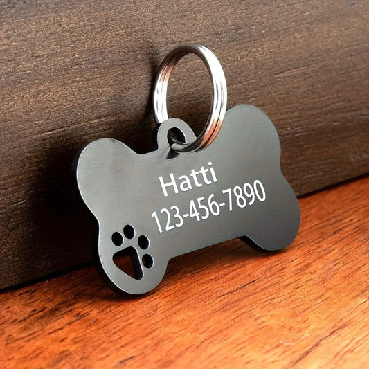 Plaquinha de Identificação Personalizada para Cães e Gatos com Gravação de Nome e Telefone
