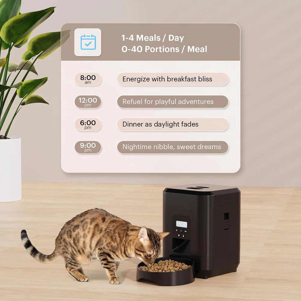 Comedouro Automático Inteligente para Cães e Gatos com Timer e Controle de Porções